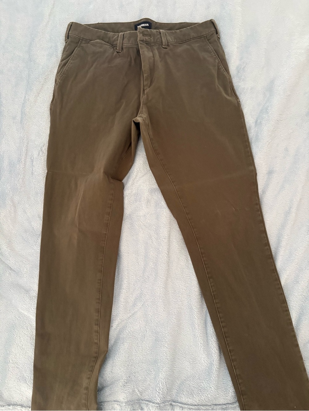 Express Olive Green Slim Chino Pants